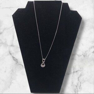 Infinity Pendant Necklace With Cubic Zirconia On Sterling Silver Chain For Women